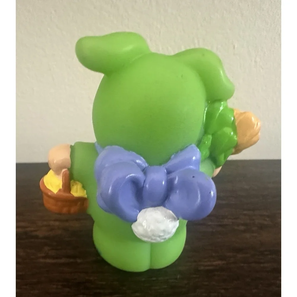 Fisher Price Little People 2002 Easter Friends In Bunny Costumes Green Blue